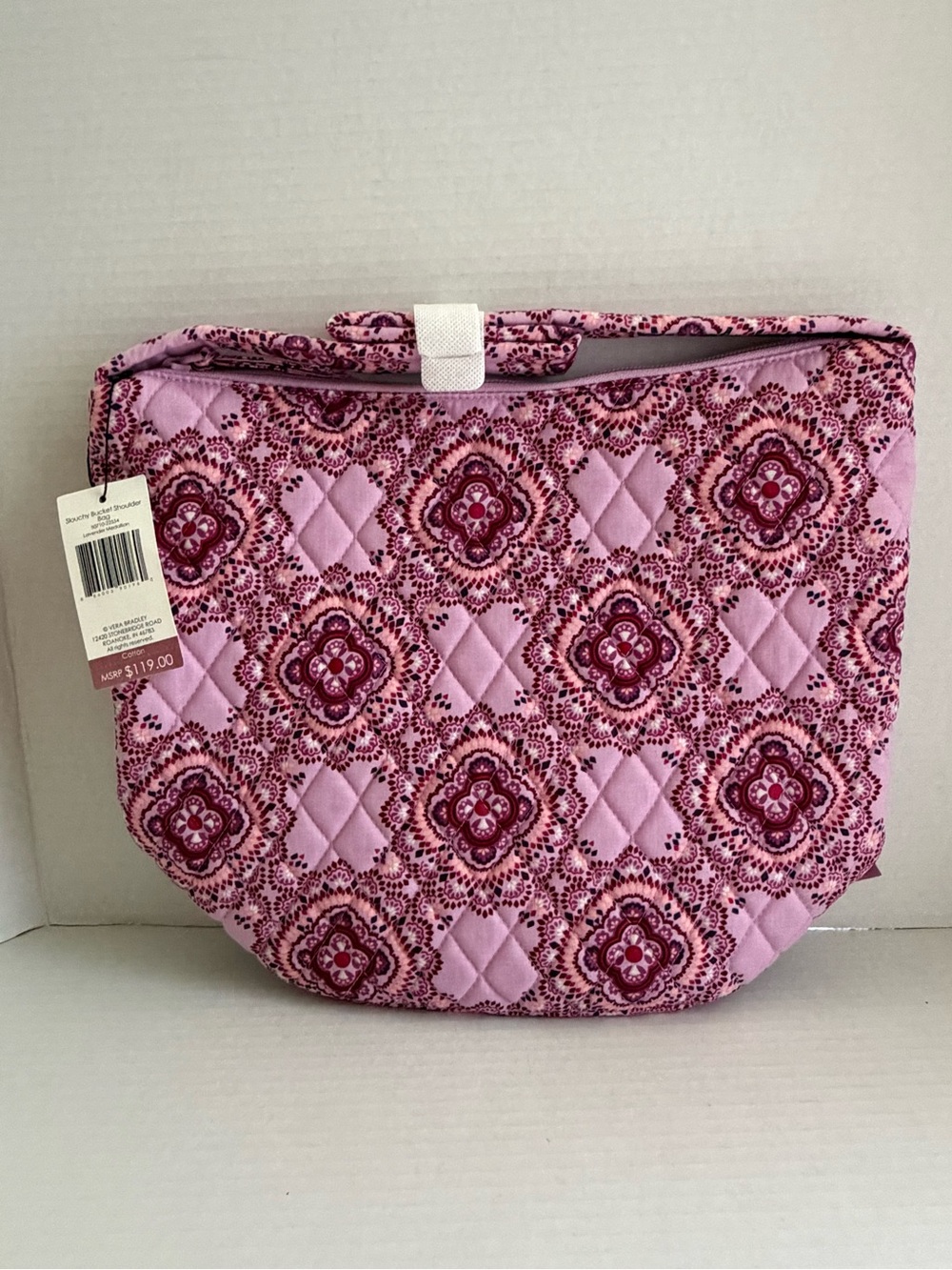 Vera Bradley Quilted Floral-Pattern Pink Shoulder Bag Lavender Medallion